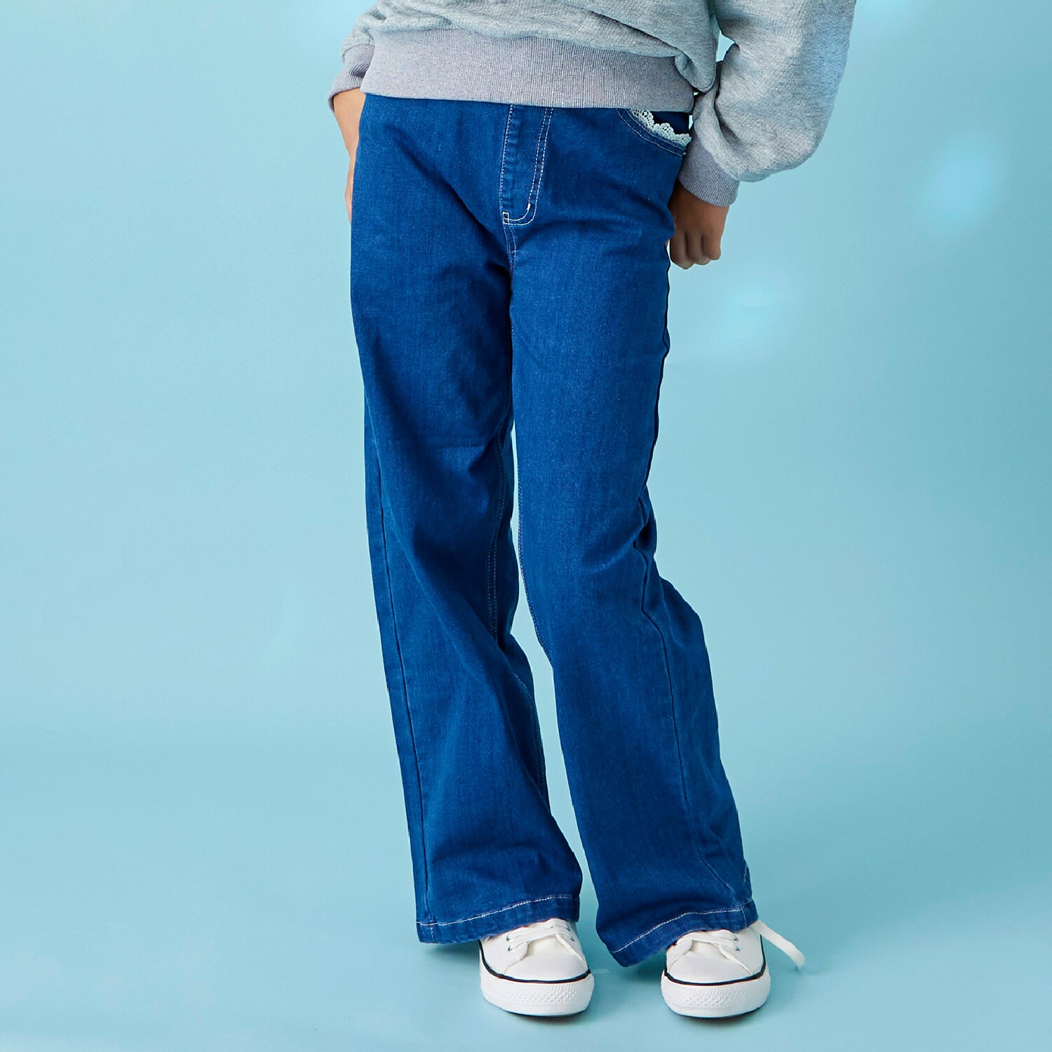 【trois lapins】 レース×デニム パンツ