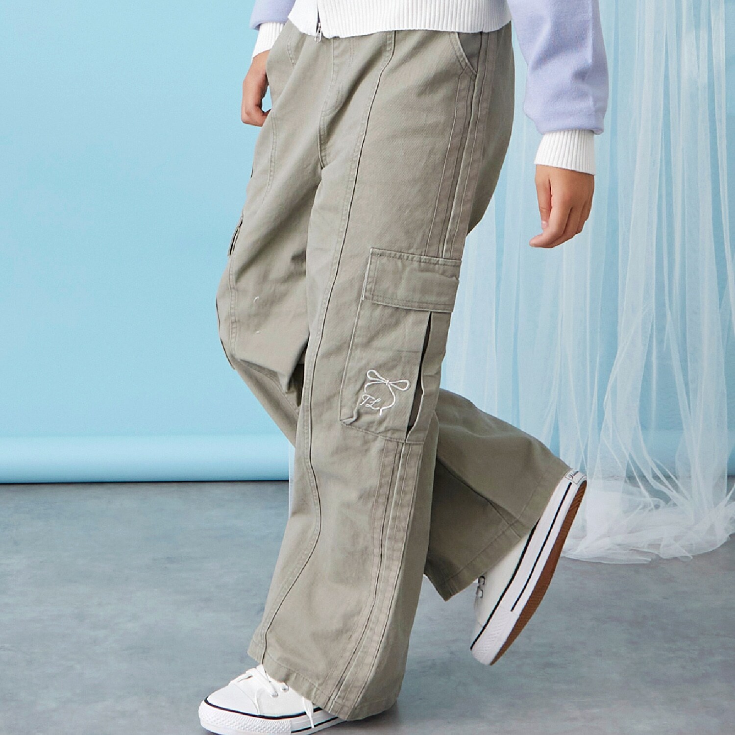 【trois lapins】 サイドライン カーゴパンツ