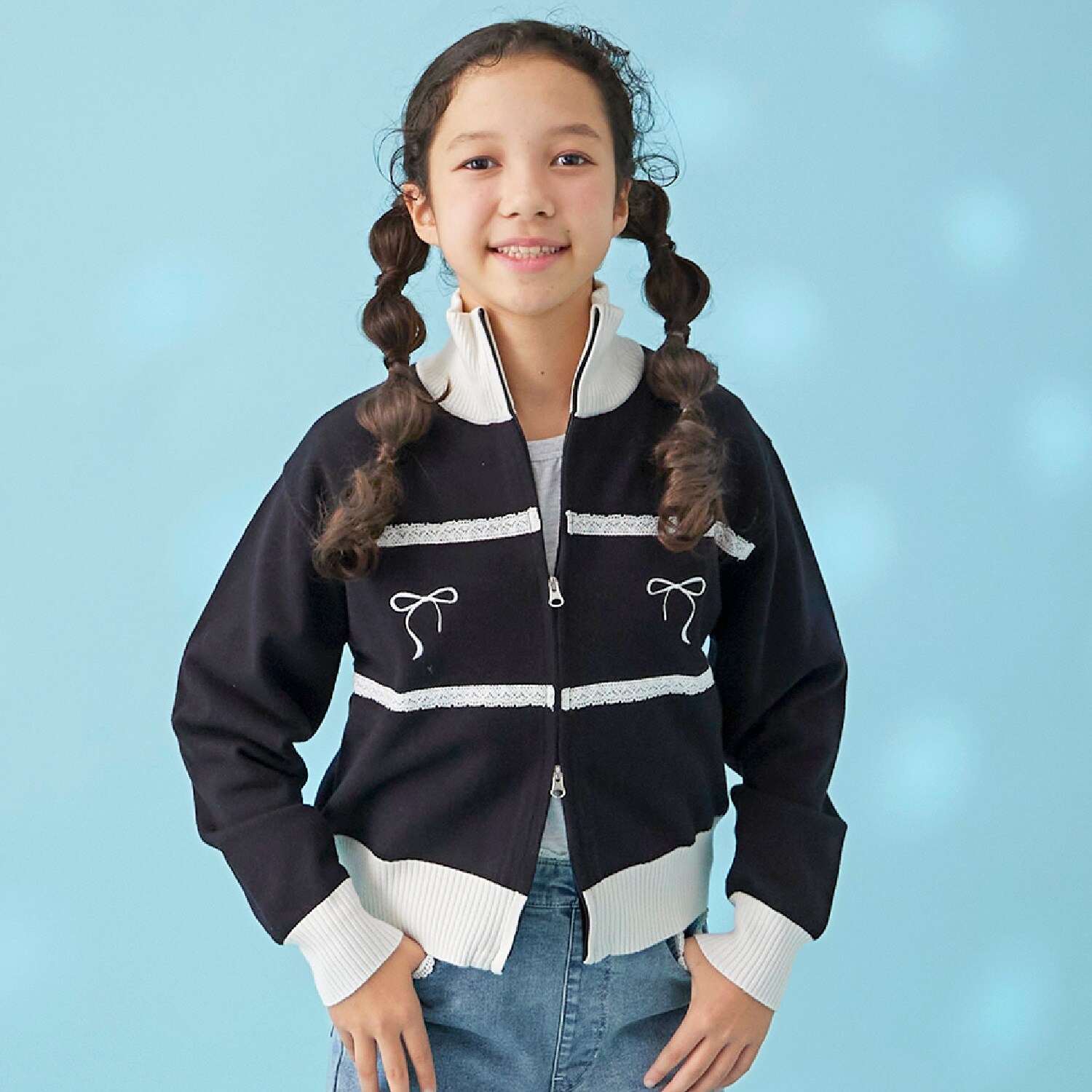 【trois lapins】 Wジップニットカーデ