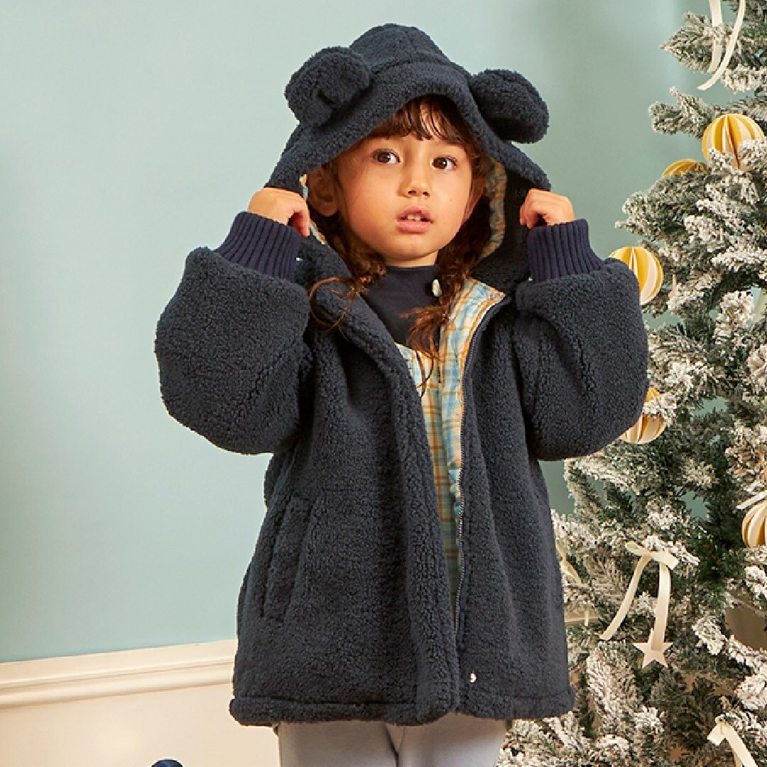 くま耳付き ボアジャケット