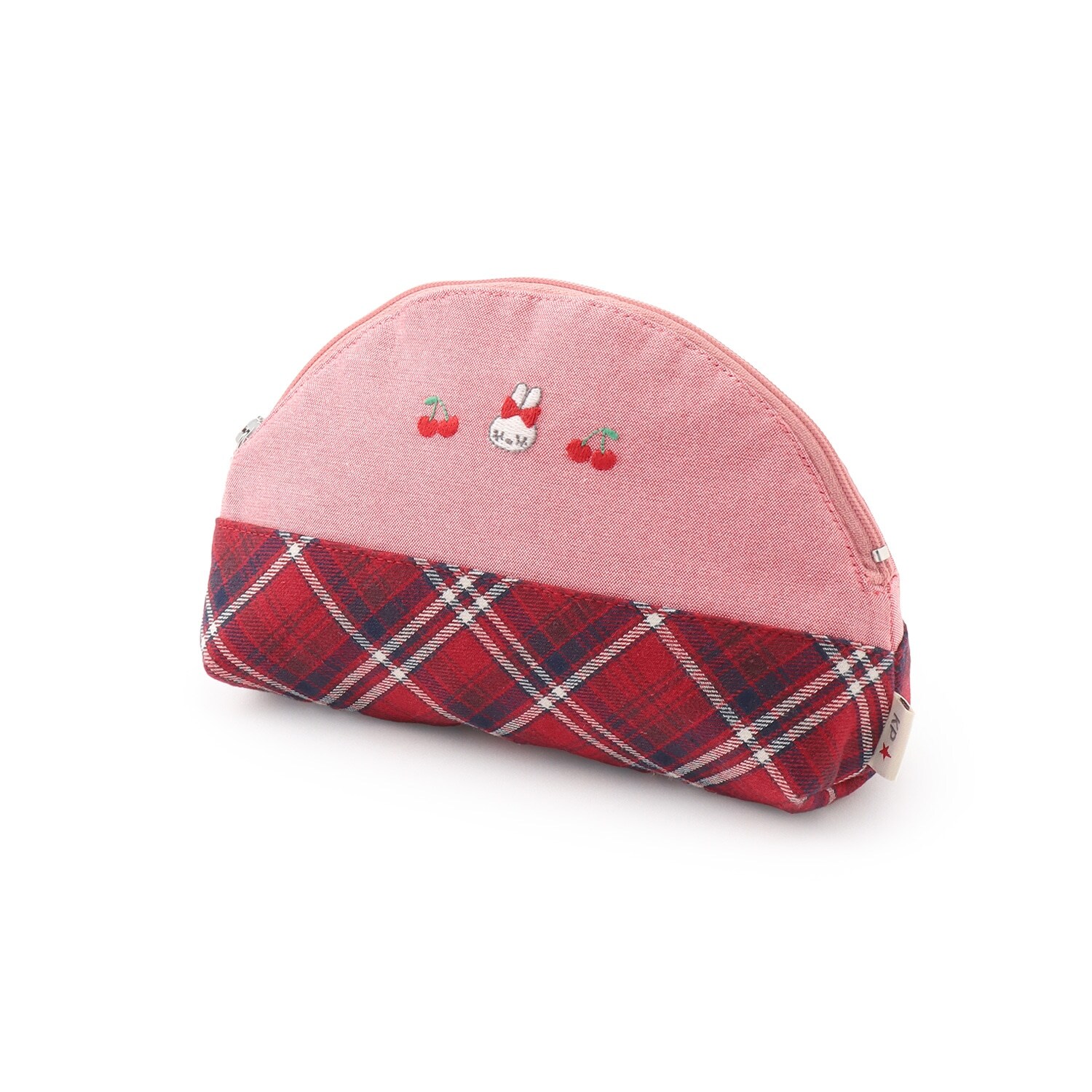 先染チェック×ダンガリー ポーチ