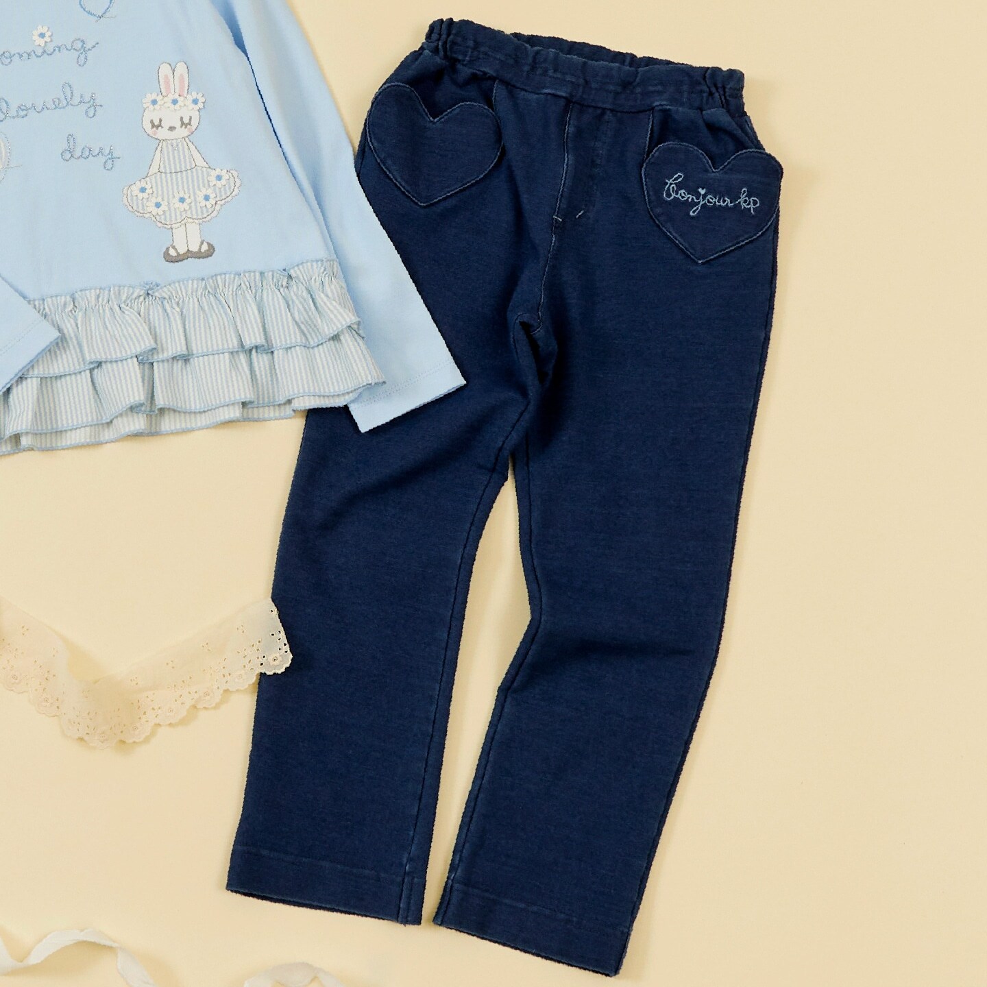 デニムニット 10分丈パンツ