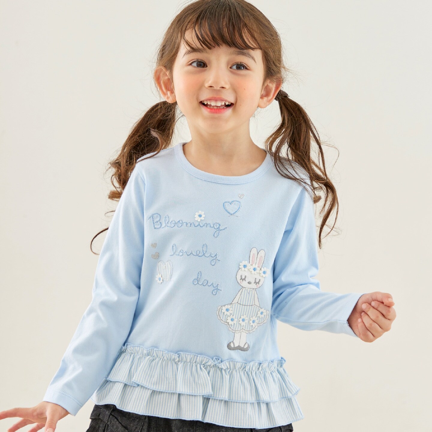 mimiちゃん 段フリル長袖チュニック