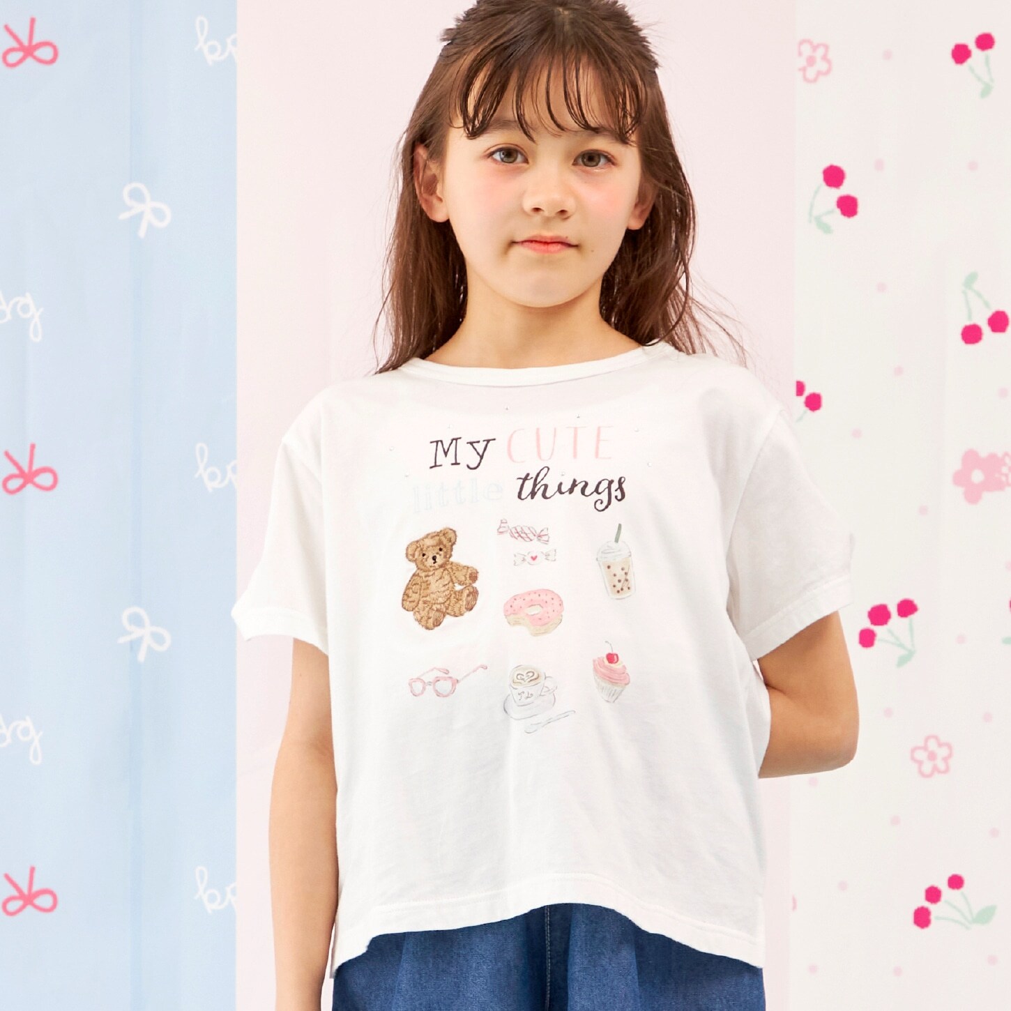 【Trois Lapins】 くまグラフィック Tシャツ