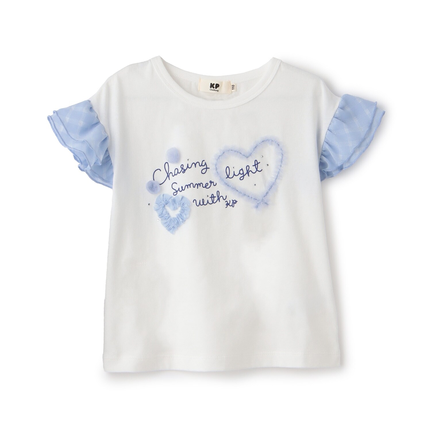 ドロップショルダー 袖フリルTシャツ