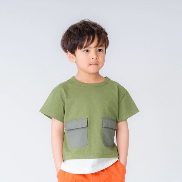 布帛ポケット半袖Tシャツ