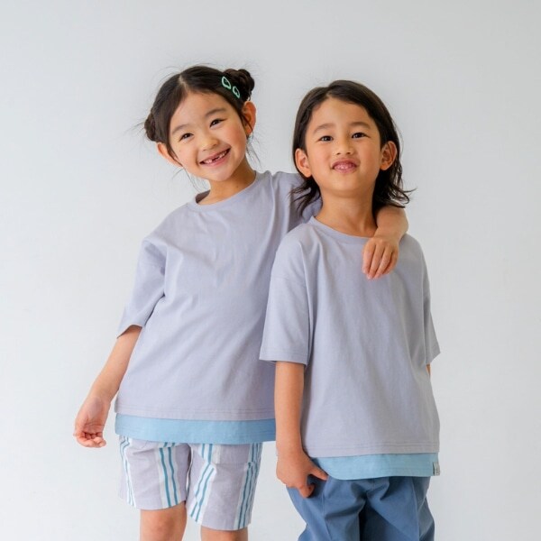 【親子リンク】Kidsカラーレイヤード風Tシャツ