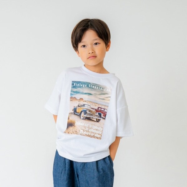 車転写半袖Tシャツ