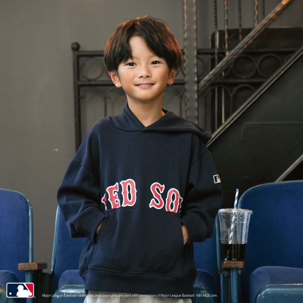 【MLB】ロゴプリントワイドスウェットパーカー