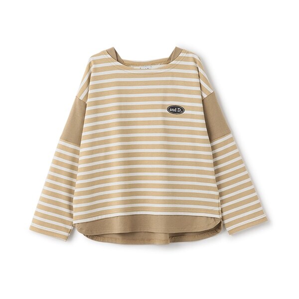 【親子リンク】kidsボーダー肩切替ビッグロンT