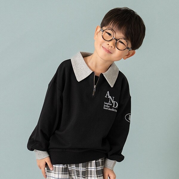 ハーフZIPワイドスウェット