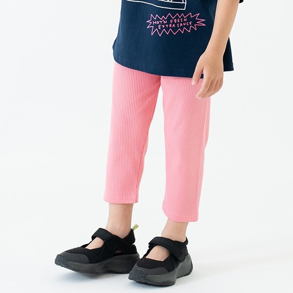 【365D.】防汚ムジリブ7分レギンス