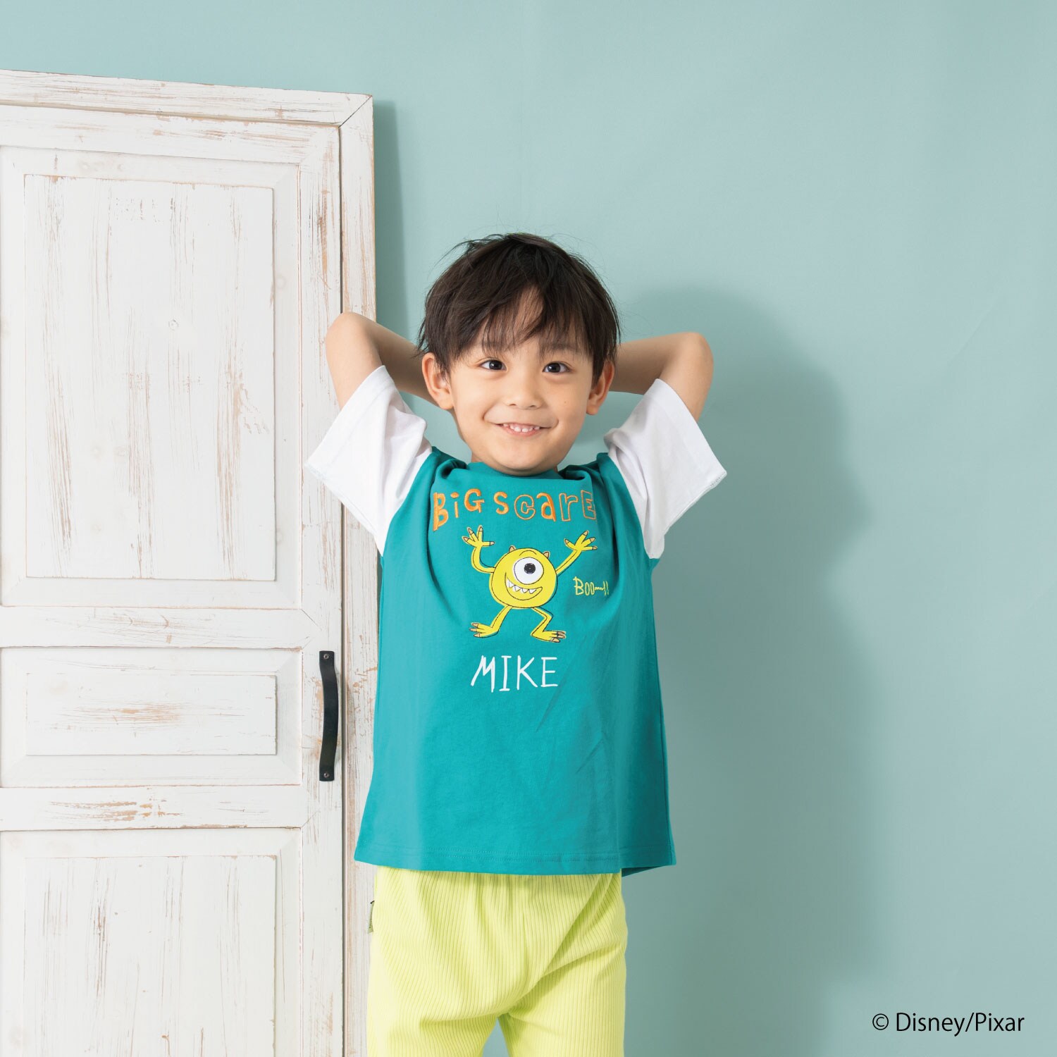 【モンスターズ・インク】手書きプリントワイド半T