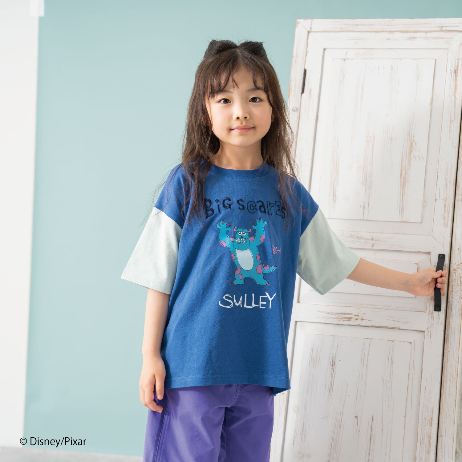 【モンスターズ・インク】手書きプリントワイド半T