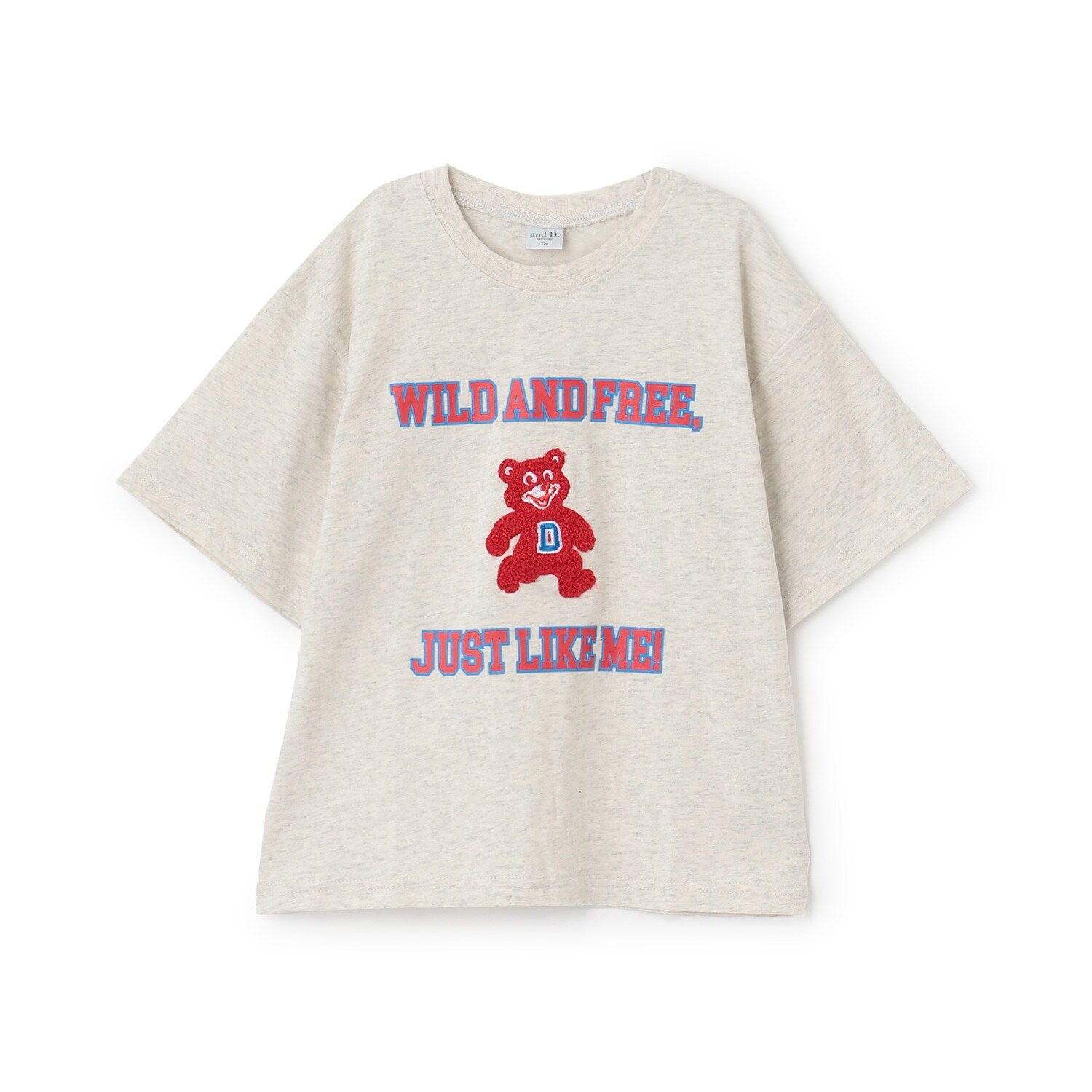 【綿100%】カレッジくま半袖T