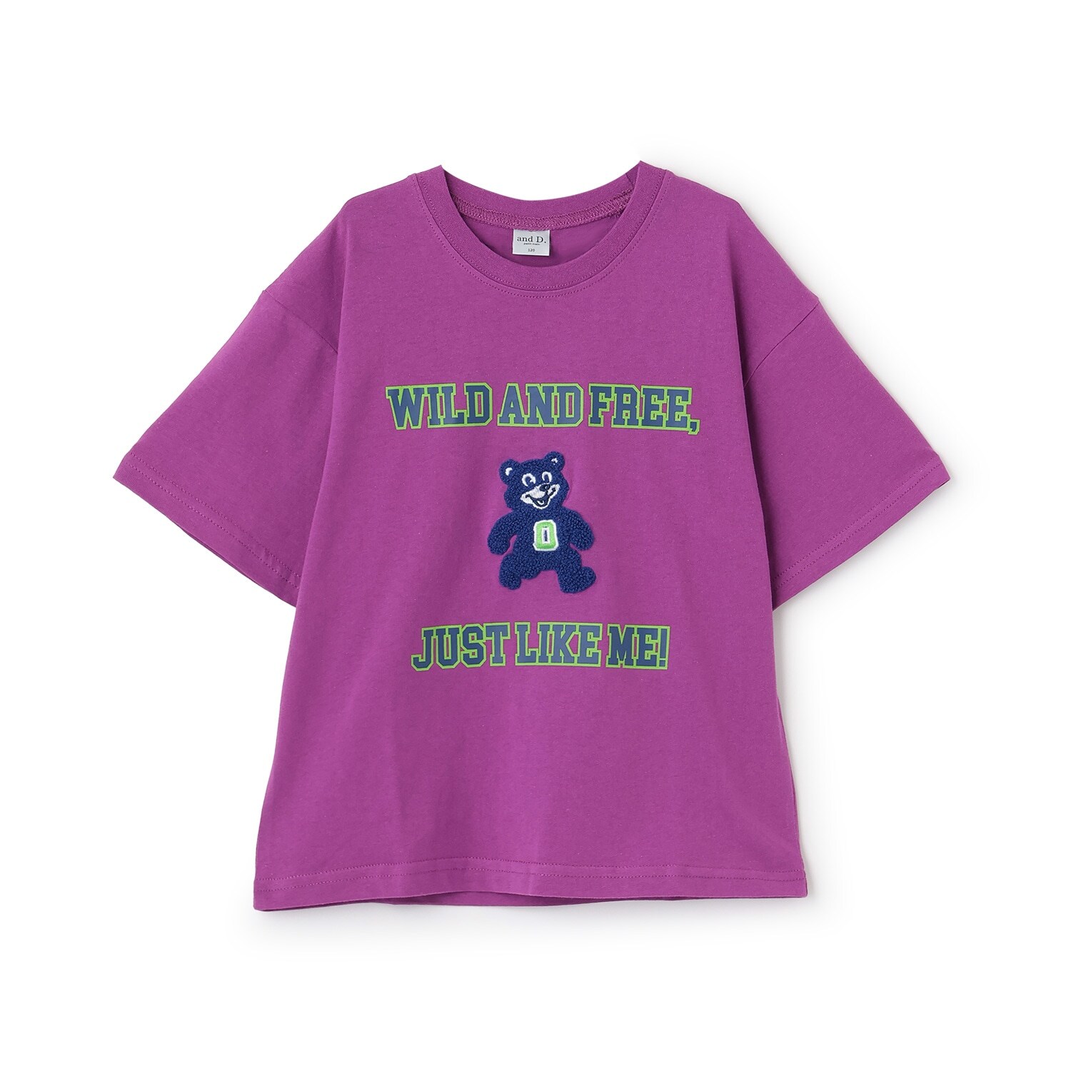 【綿100%】カレッジくま半袖T