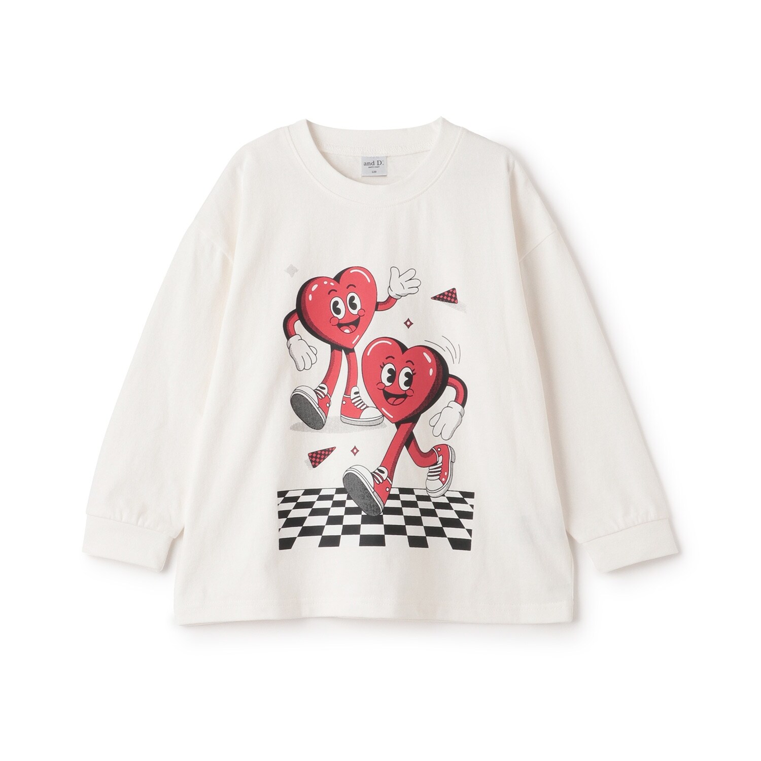 【USAコットン】ハートキャラモチーフワイドロンT