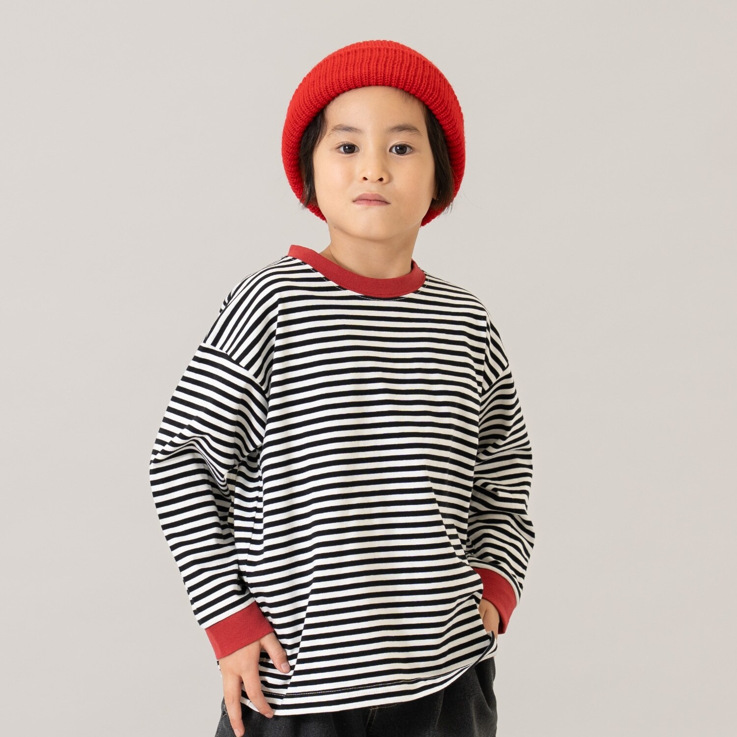 【親子リンク】【綿100】【365D.】アソートボーダーワイドロンT