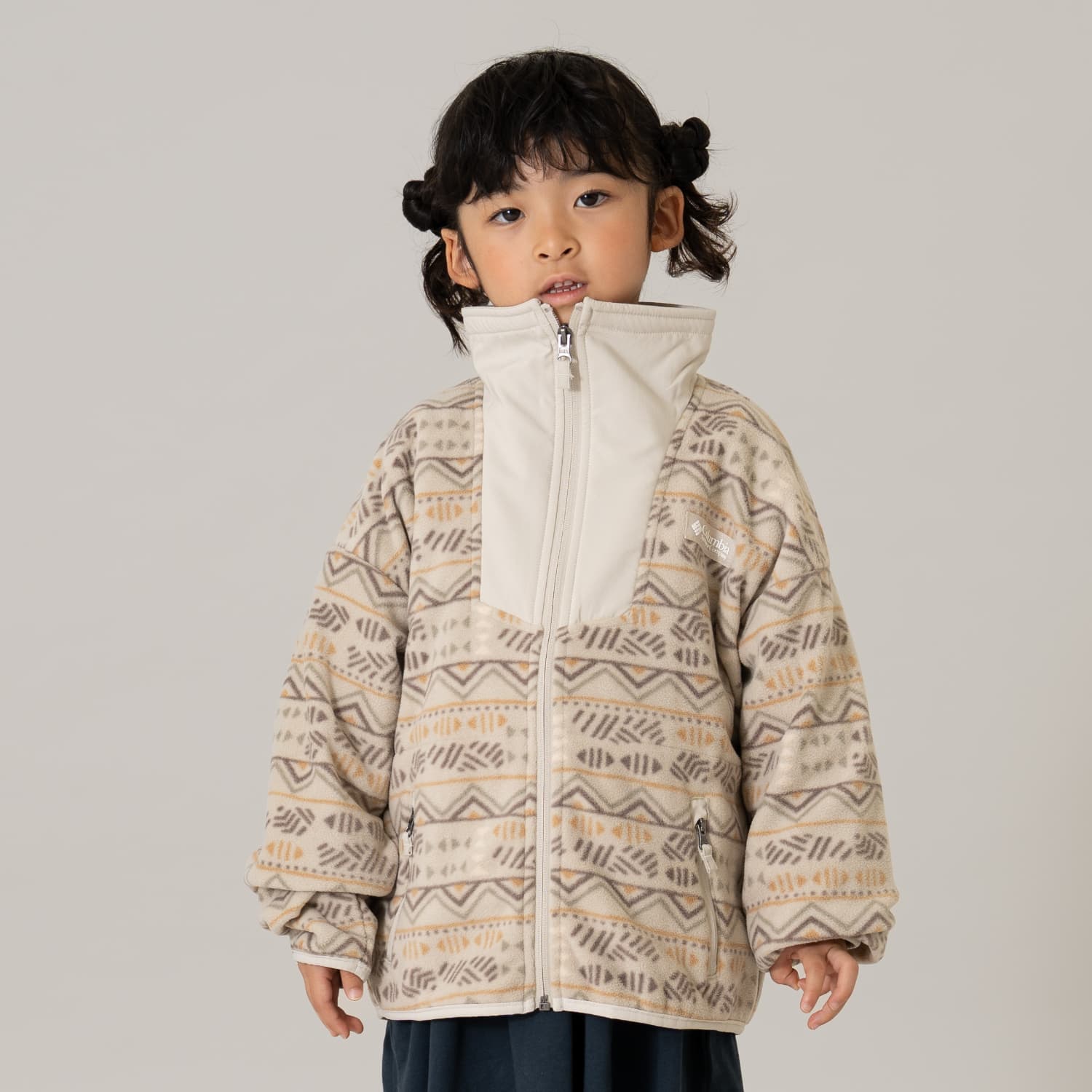 【Columbia】総柄フルジップフリース