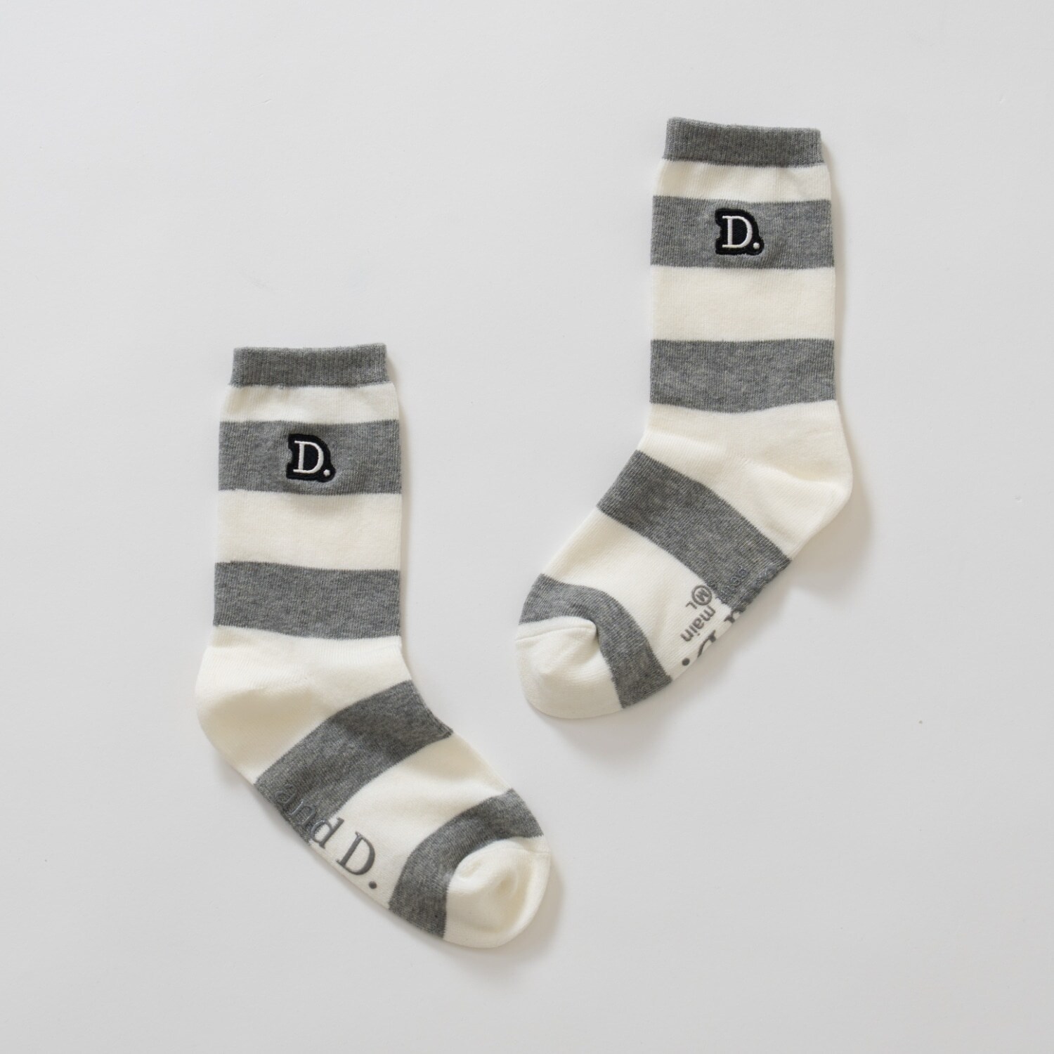 【365D.】ワイドボーダソックス/靴下/刺繍