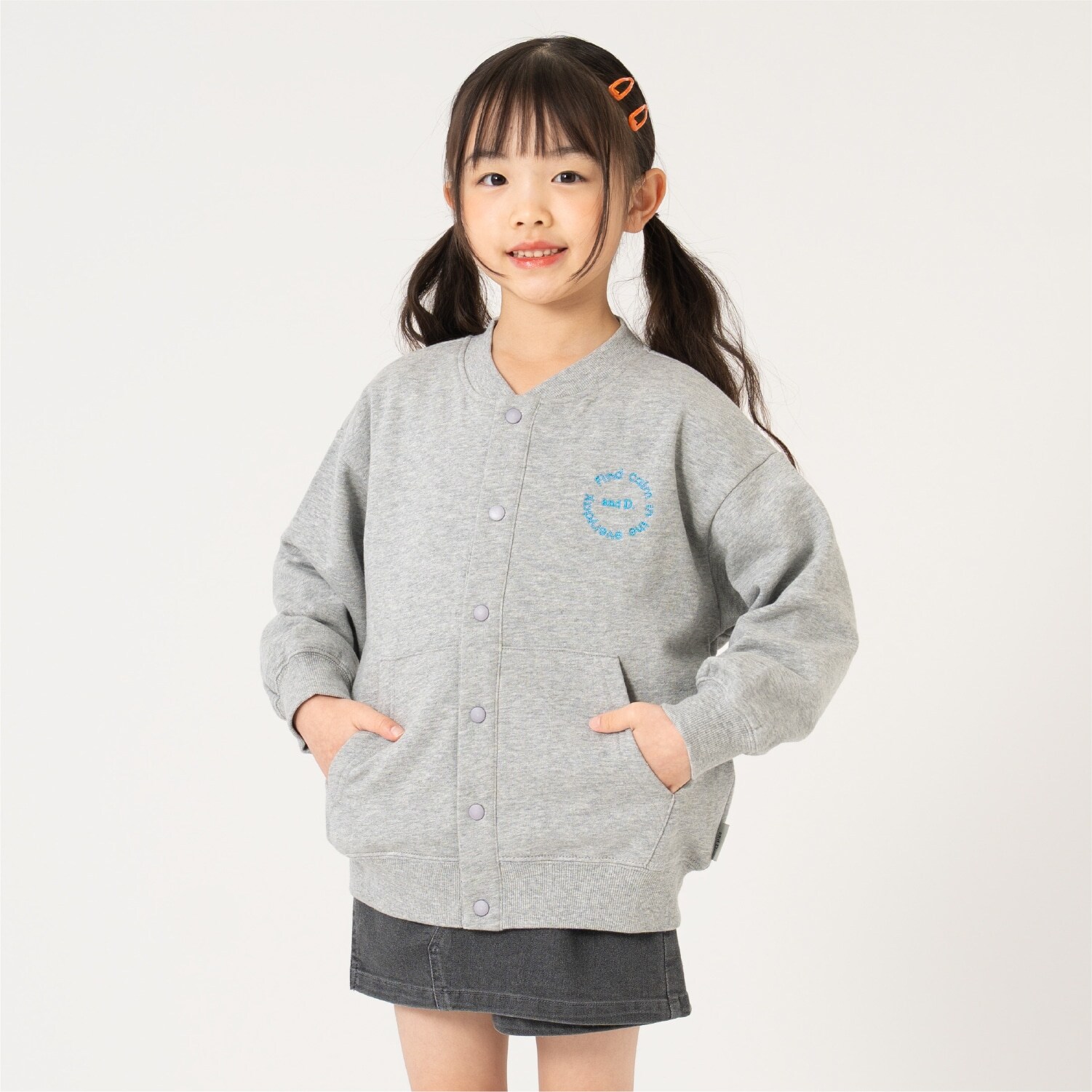 スウェットクルーネックカーデ