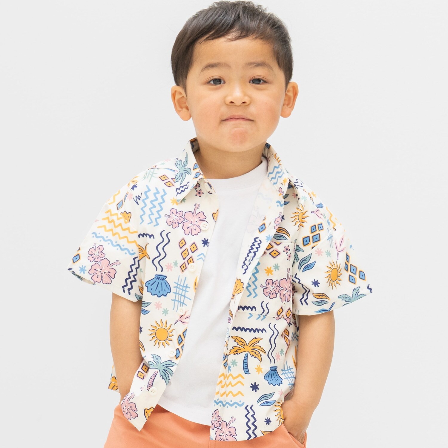 【水陸両用】【SETUP可】総ガラ半袖シャツ