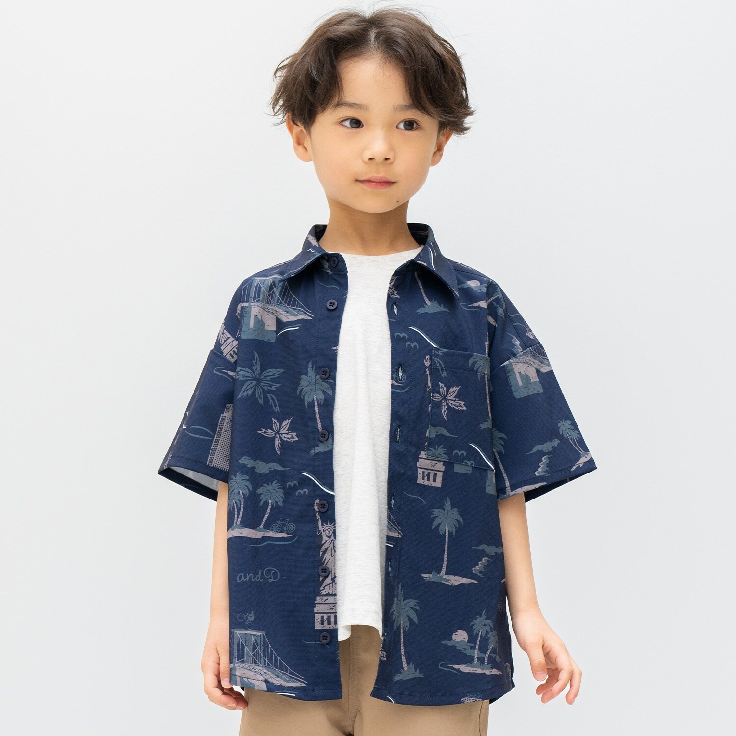 【水陸両用】【SETUP可】総ガラ半袖シャツ