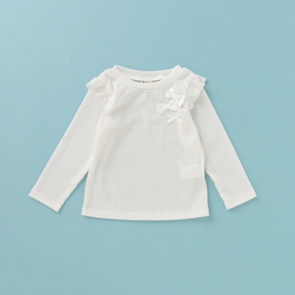 袖フリルテレコTシャツ