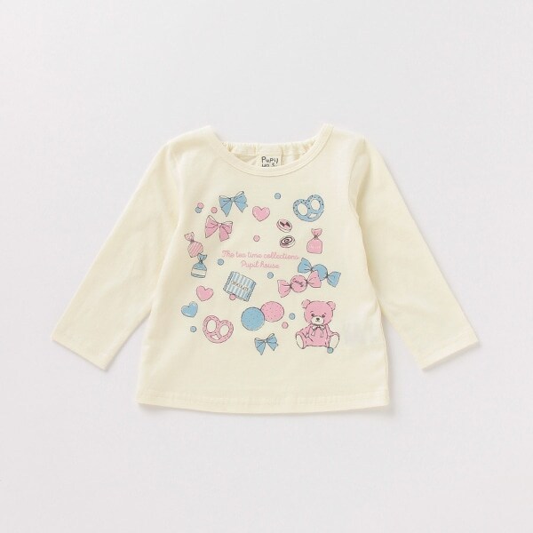 クマ×スイーツプリントTシャツ