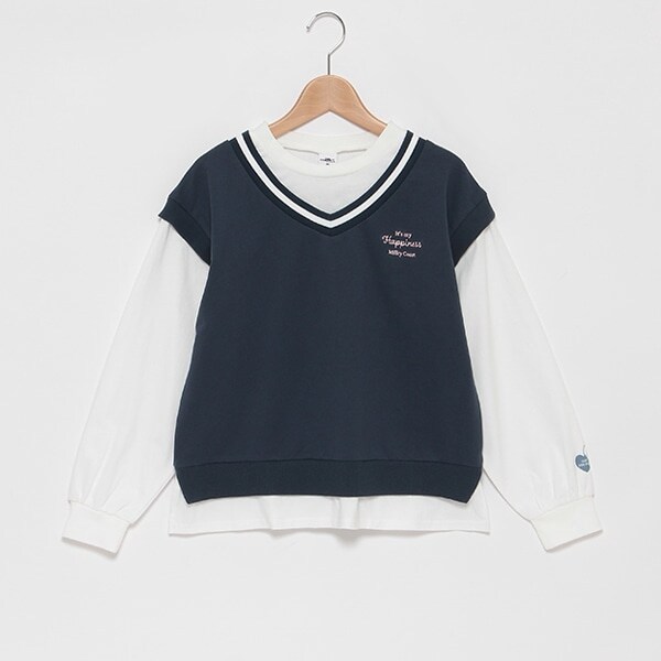 【milkycoast】ベストレイヤードトレーナー