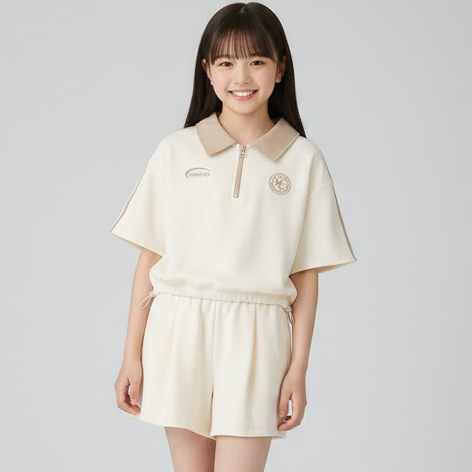 【milkycoast】ハーフジップ袖ラインセットアップ