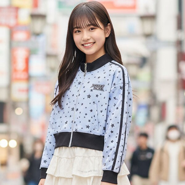 【エンジェルブルー】星総柄トラックジャケット