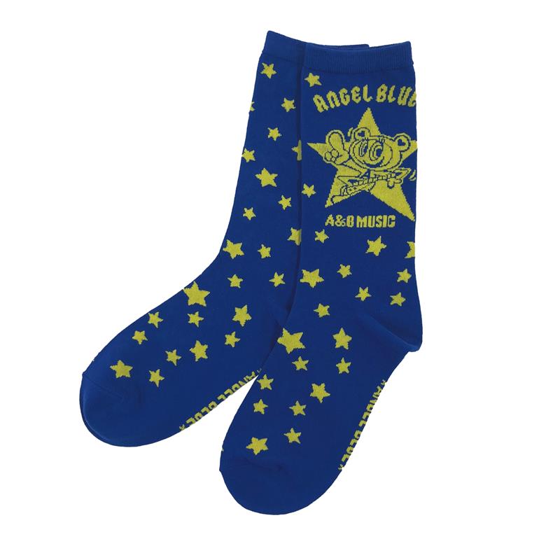 【エンジェルブルー】星柄ナカムラくんソックス