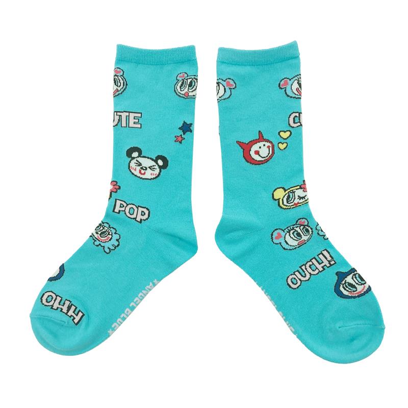 【エンジェルブルー】キャラクター総柄ソックス