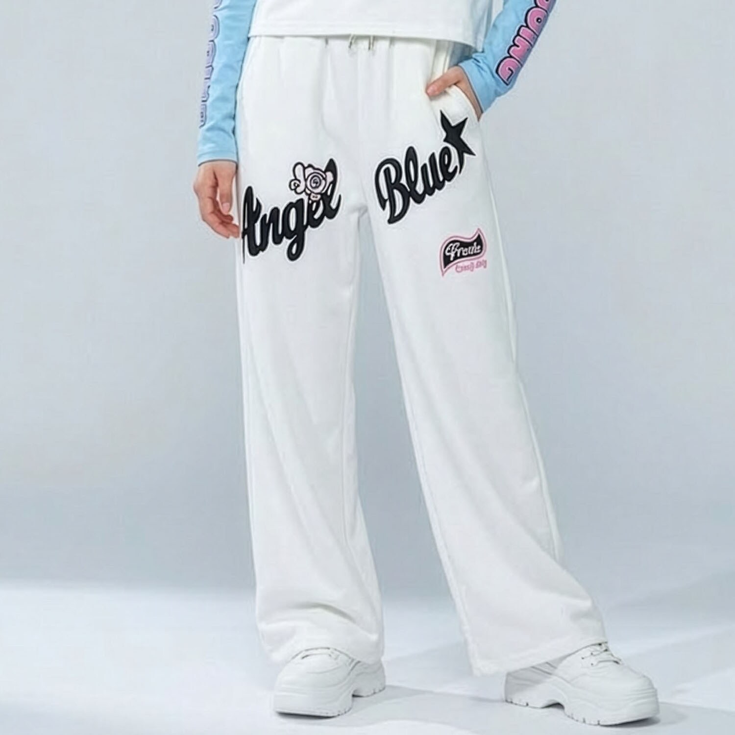 【エンジェルブルー】ビックロゴスェットパンツ