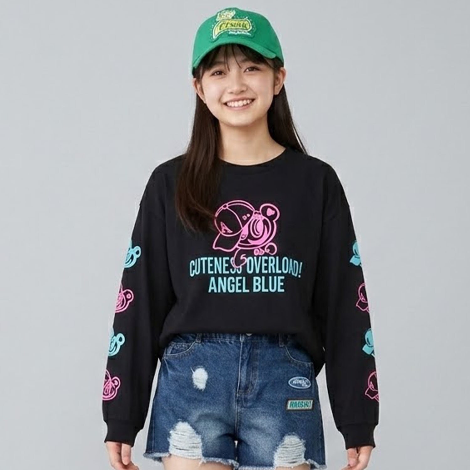 【エンジェルブルー】ナカムラ袖プリントTシャツ