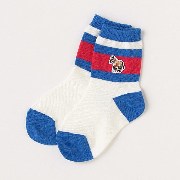 ベビー ゼブラワンポイントラインソックス【日本製】