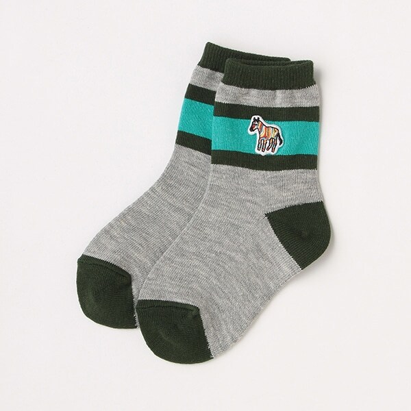 ベビー ゼブラワンポイントラインソックス【日本製】