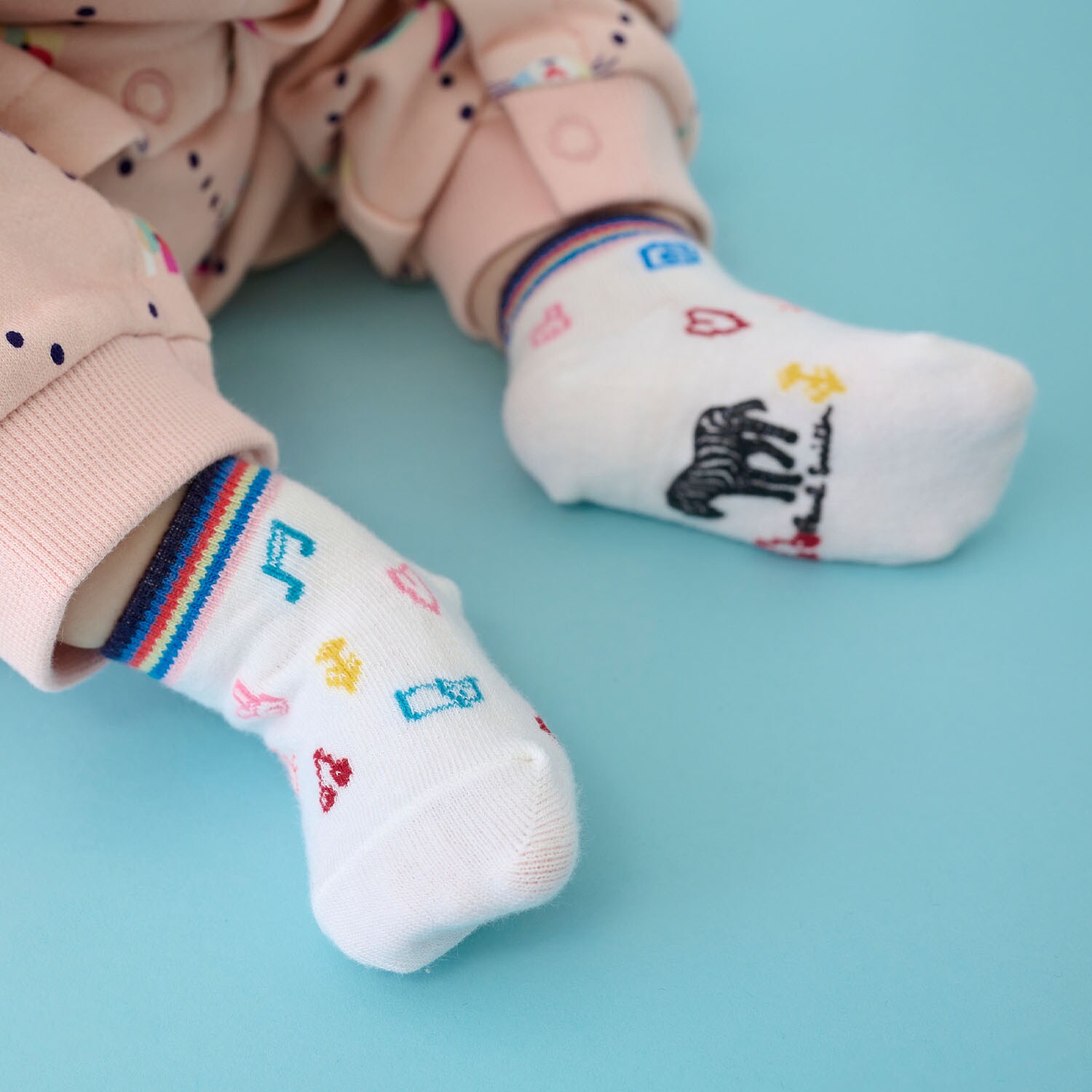 ドゥードゥル柄ベビーソックス