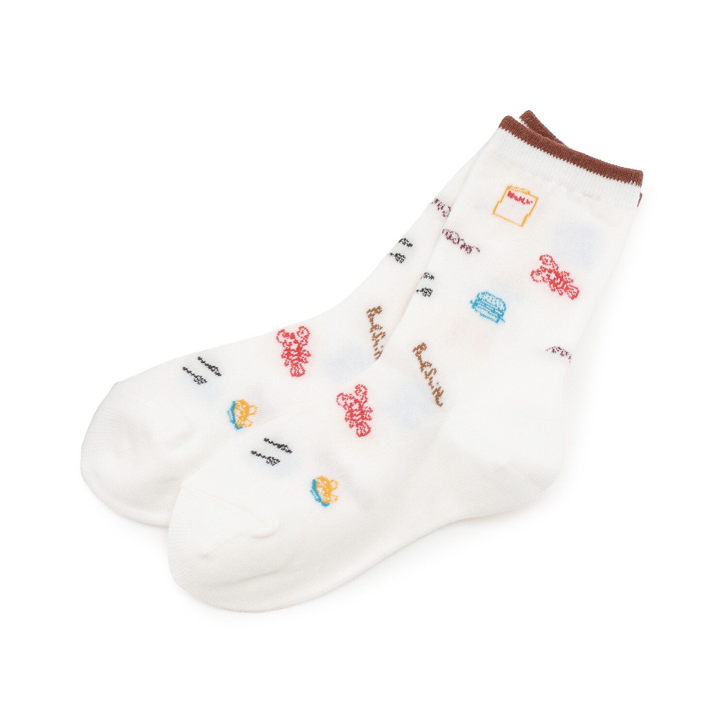 アラカルト柄クルーソックス