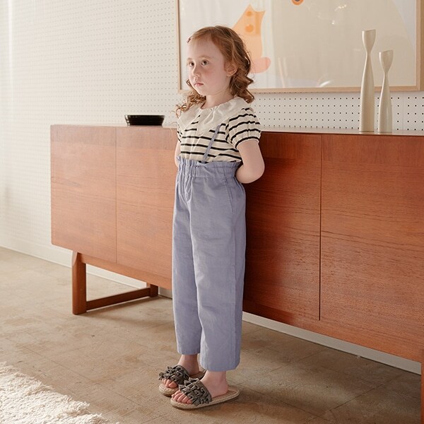 サス付きすっきり見えクロップドパンツ