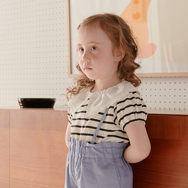 【型崩れしないやわらかコットン】選べる2パターンフリル衿付きトップス