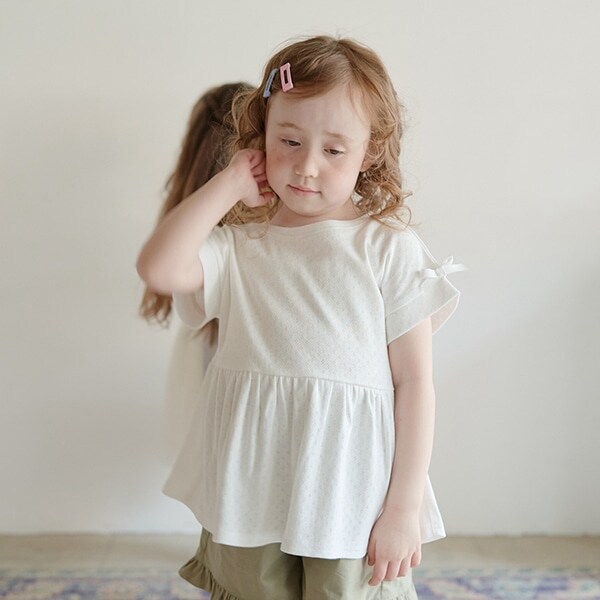 【ふんわりフラワーメッシュ】Love Ribbonsデザイントップス