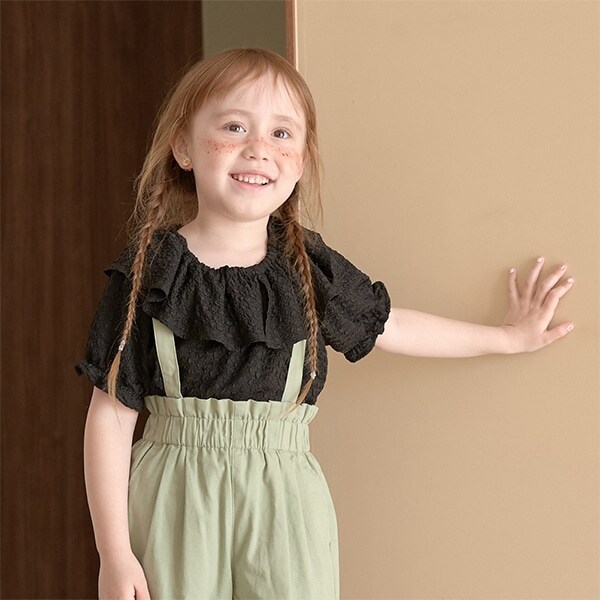 フリル衿ぽこぽこトップス