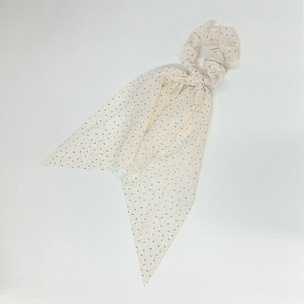 小花柄リボンシュシュ