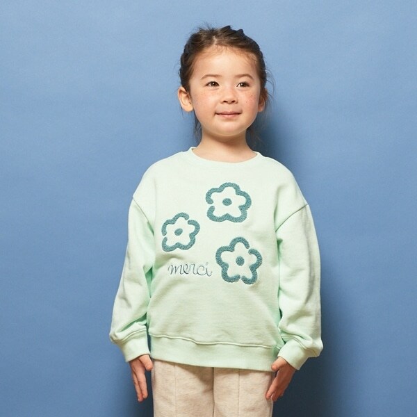 【表コットン毛玉バイバイ】サガラライン刺しゅうスウェット