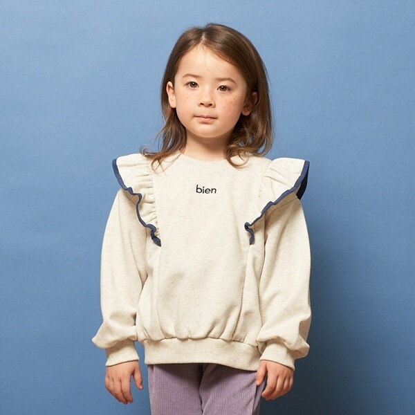 【表コットン毛玉バイバイ】パイピングフリルスウェット