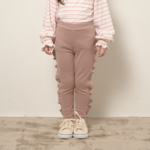 【エニウェアシリーズ】サイドフリル9分丈スリムパンツ