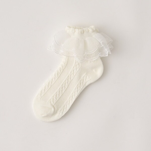 レース付きソックス