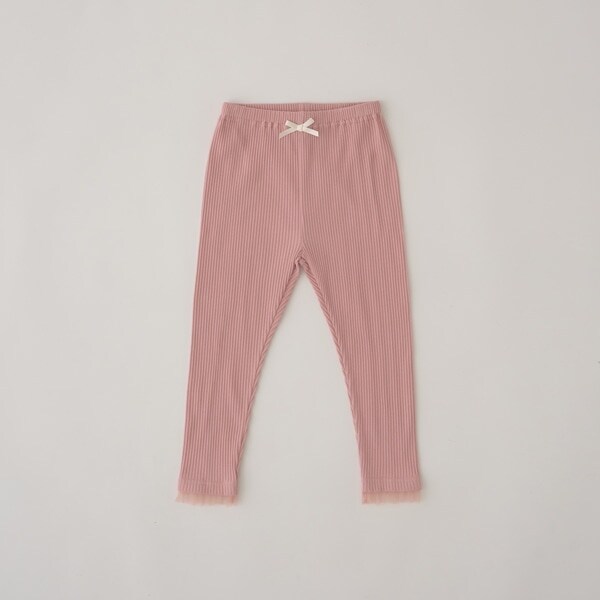 裾チュールフリル9分丈レギンス